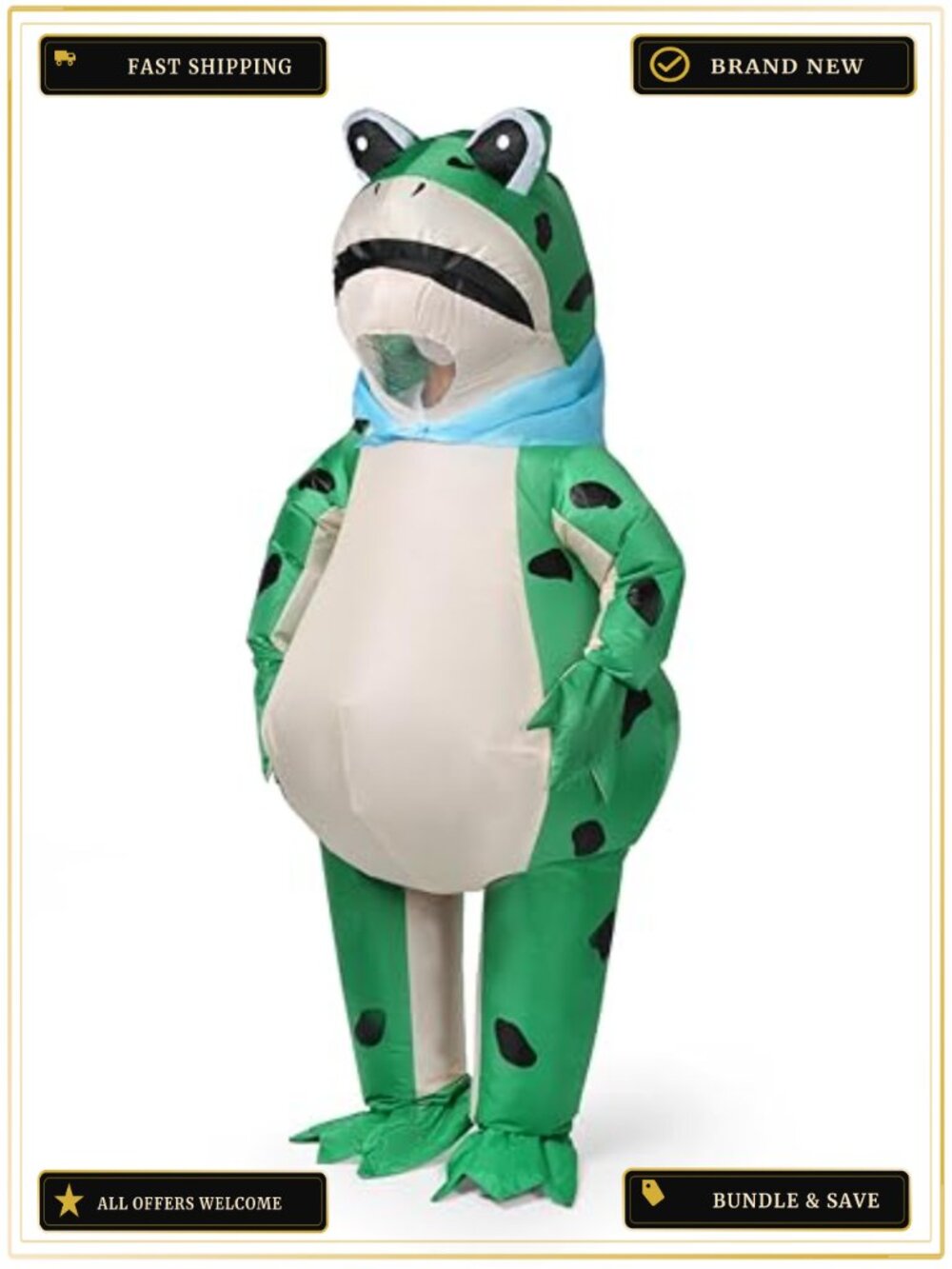 Inflatable Frog Costume Adult Blow Up Halloween Cosplay Polyester